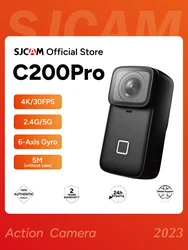 SJCAM-Câmera de ação impermeável, corpo portátil, 5M, FHD, 6 eixos, Vídeo giroscópio, 5G, Wi-Fi, visão noturna, esportes DV, C200 Pro, 4K