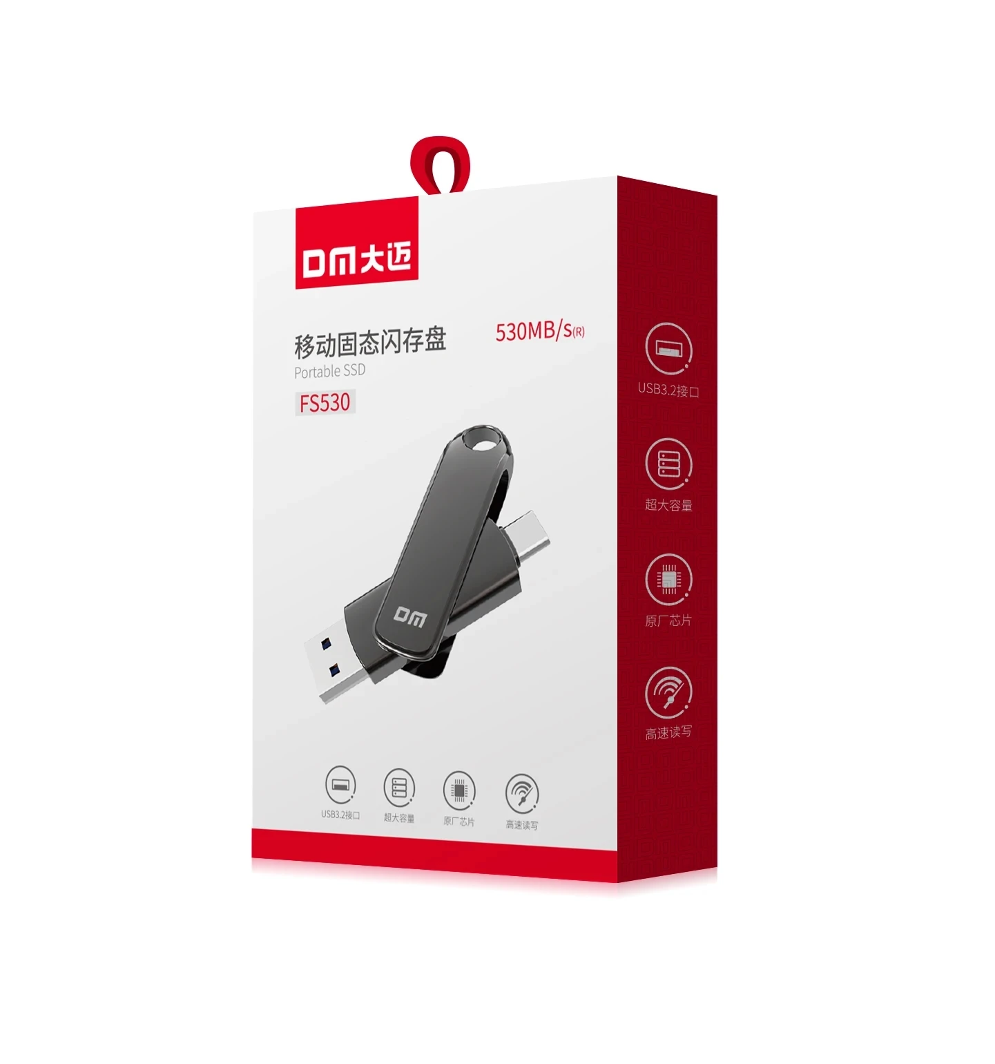 DM FS530 Solid Flash Drive With Dual Port Type C 128GB 256GB 512GB FS530 Transfer Speed Upto 500MB/S