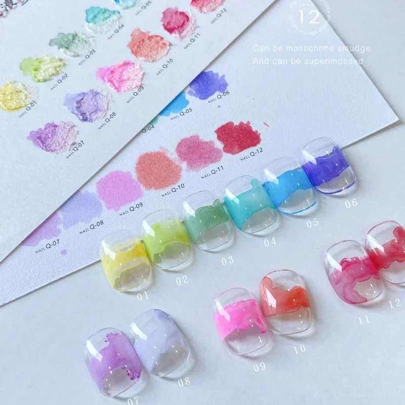 

15ml Blooming Nail Gel Polish Marble Watercolor Ink DIY Flower Design Smudge Spreading UV LED Soak Off Manicure Painting Varnish