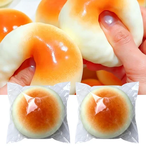 1/2/3/5pcs Simulated Bread Squishy Toy Slow Rising Toast Bun Squeeze Fidget Toy Stress Relief Decompression Decorative Ornament