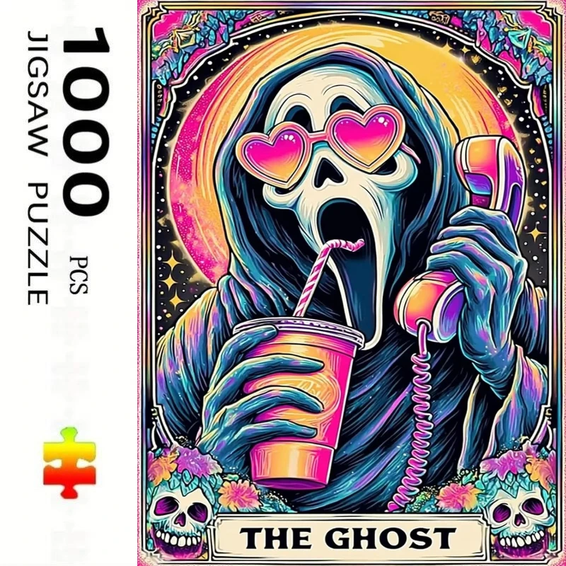 The Ghost Tarot Style 500/1000/1200/2000 PCS Jigsaw Puzzles Challenging Family Activity Games for Gameroom Bedroom Unique Gifts