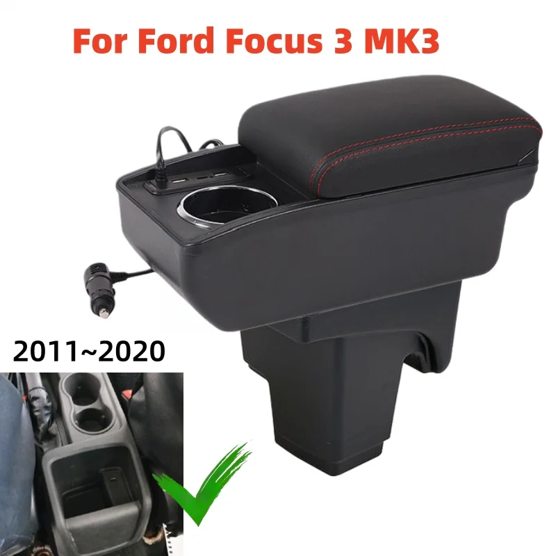 

Высококачественный автомобильный подлокотник для Ford Focus 3 MK3 III 2011~2020 с быстрой зарядкой и подставкой для стаканов 2012 2013 2014 2015 2018 2019