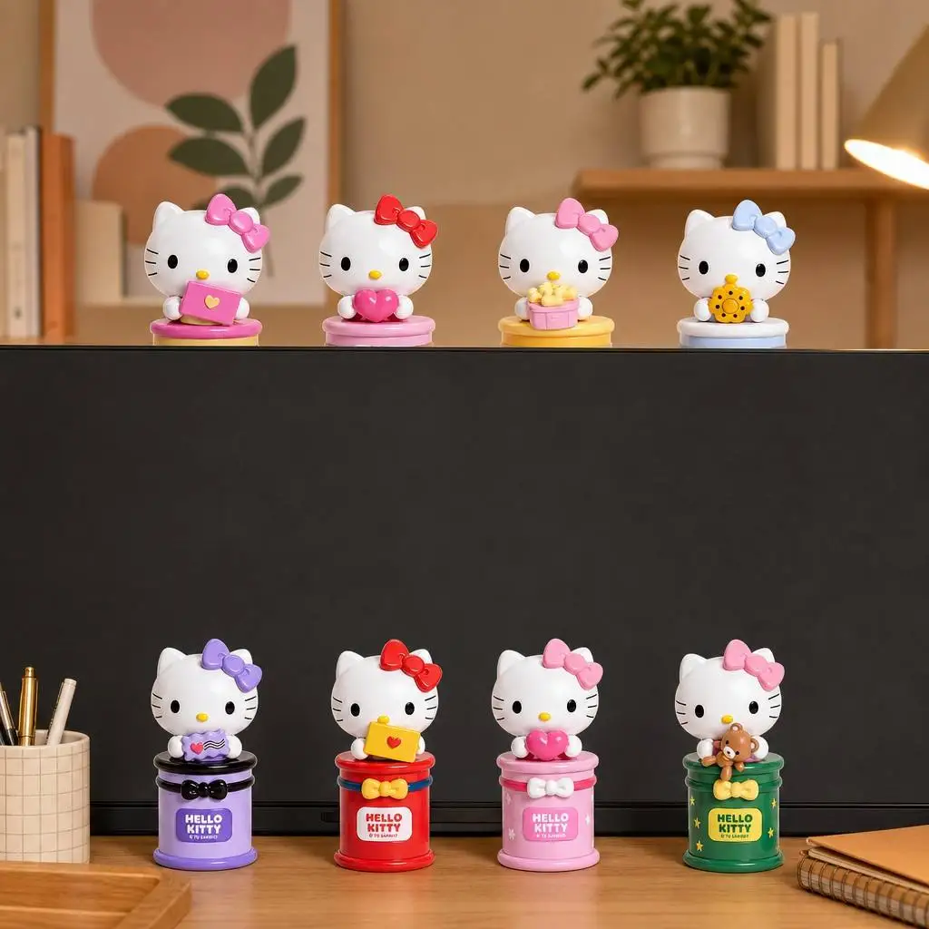 Offizielle Sanrio Hello Kitty Sweet Heart Post Office Serie Mystery Box Kawaii Figur Handy-Anhänger DIY Sammlerstück Spielzeug Ornament