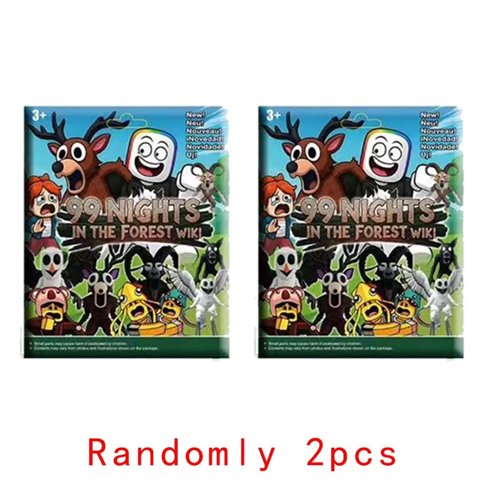 Gioco 99 notti di sopravvivenza della foresta scatola di figure kit di figurine di azione giocattoli di modello in PVC abbinati all'ingrosso borsa a sorpresa per carte regalo