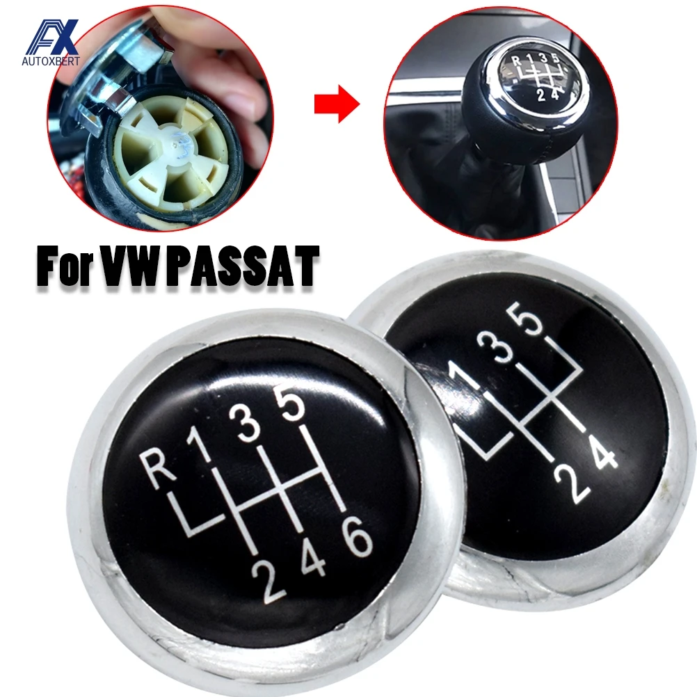 5/6 Speed Gear Knob Stick Badge Emblem Trim Cap Cover For VW Passat B6 2005-2011 B7 2010-2014 CC 2009-2012