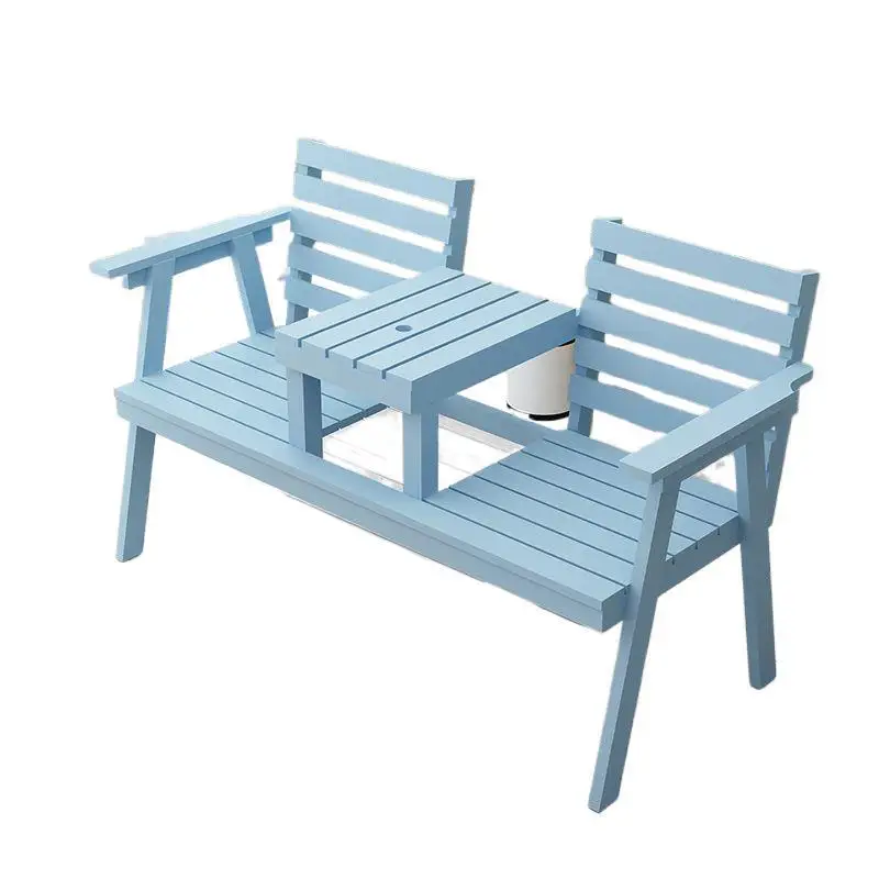 Park outdoor camping leisure outdoor chair solid wood courtyard balcony double chair