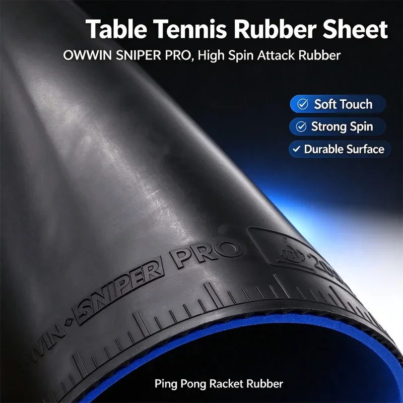 Strong Spin Good Control Ping Pong Rubber Sheet OWWIN SNIPER Table Tennis Rubbers High Spin Attack Rubber for Racket Replacement