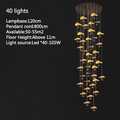 Loft Nordic LED lotus Plafondkroonluchter voor woonkamer keuken koper Hangende hanglamp lamp Slaapkamer kinderkamer