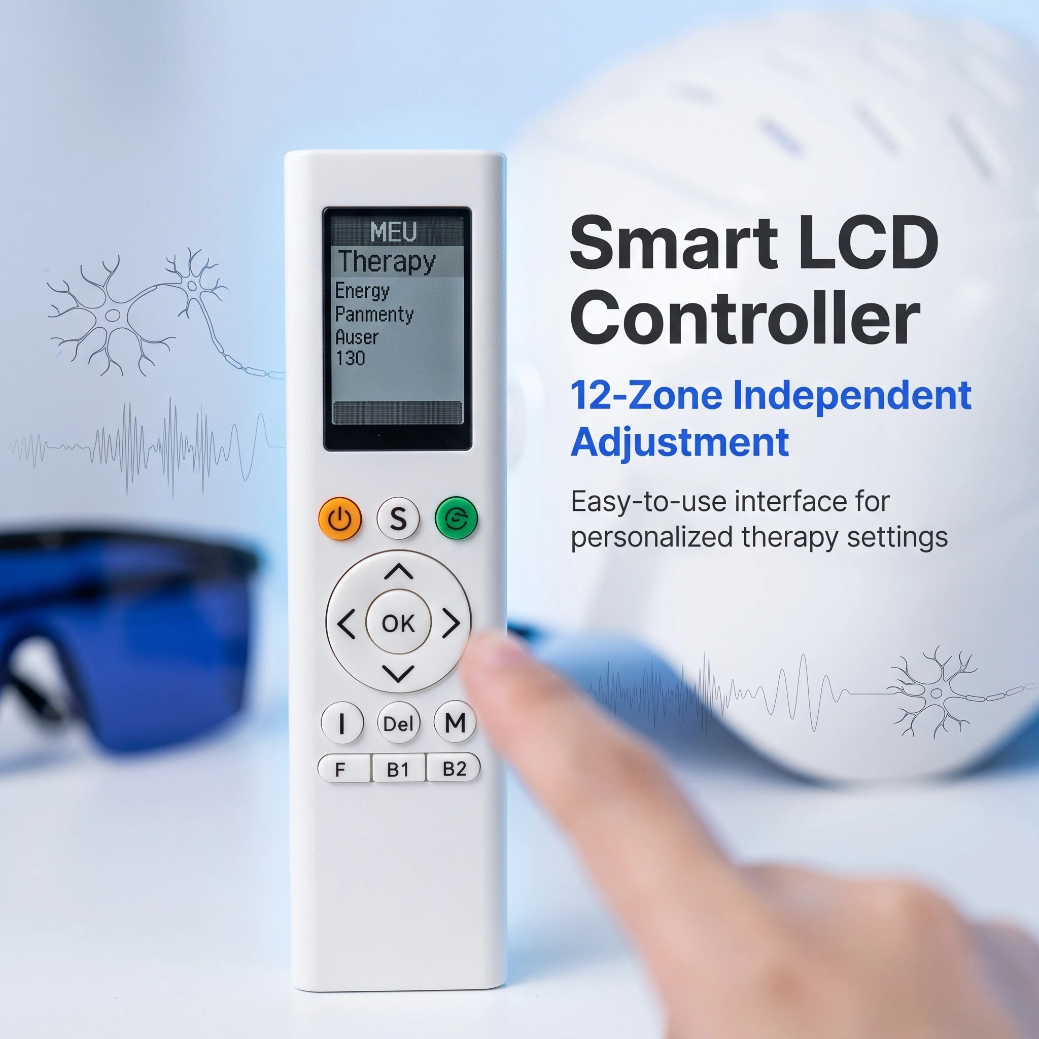 COZING New Upgrade 1050nm Brain Stimulation Helmet, Clinical Recommend  LED Red Light Therapy for Depression Parkinson Insomnia