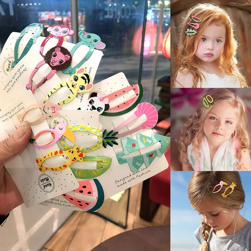 Hot Sale Girls Kawaii Cartoon Fruit BB Clip Snap Hair Clip Baby Hair Clips Pin Barrettes Accessories For Kids Girls