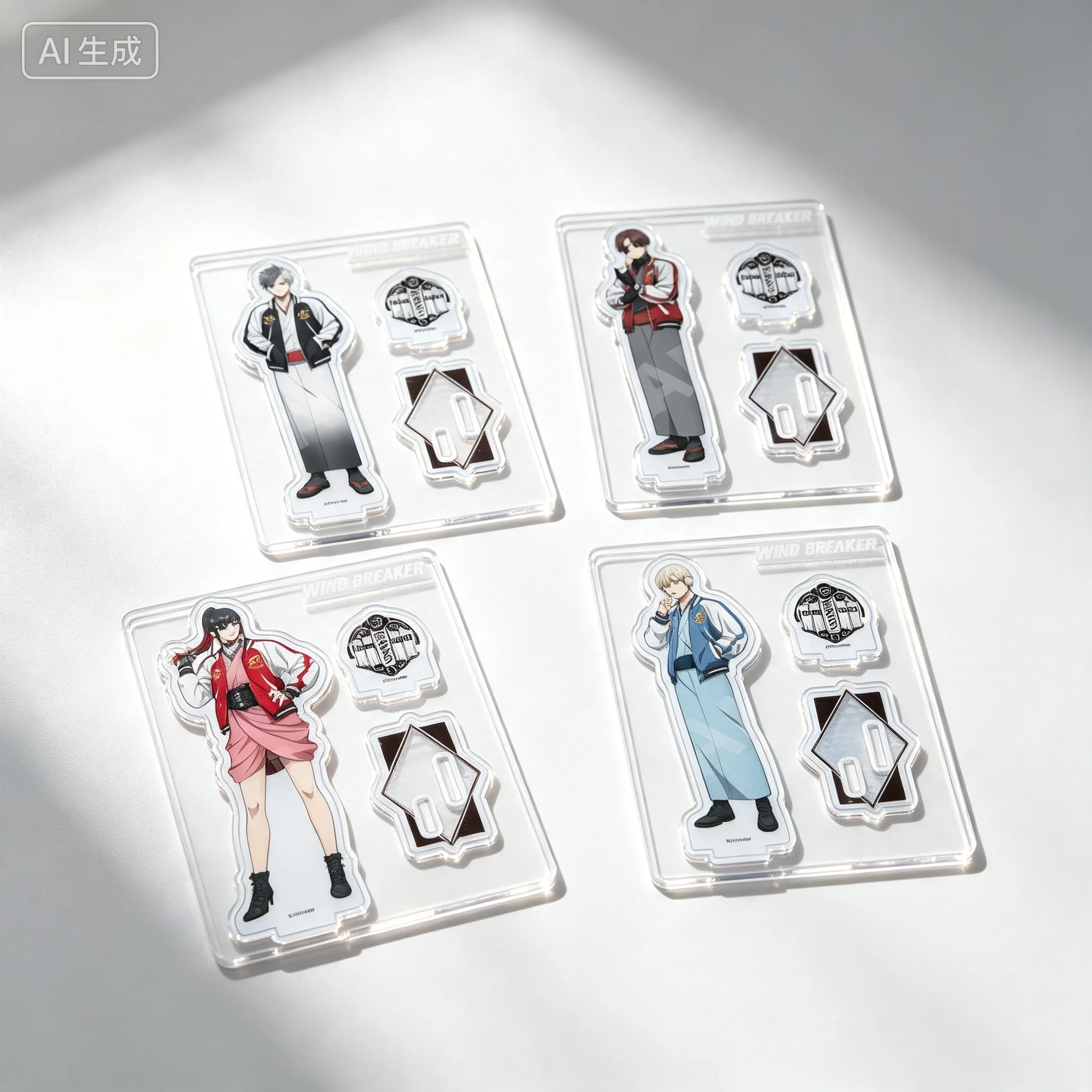 Anime WIND BREAKER Kimono x Yokosuka Jacket Version Sakura Haruka Acrylic Stand Model Plate Keychains With A Power Adapter