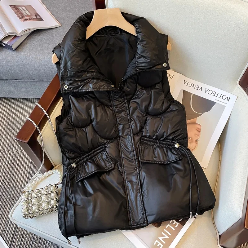 2024 nuovo autunno inverno gilet donna spessa caldo piumino Harajuku giacca allentata capispalla Casual gilet corto gilet antivento Top