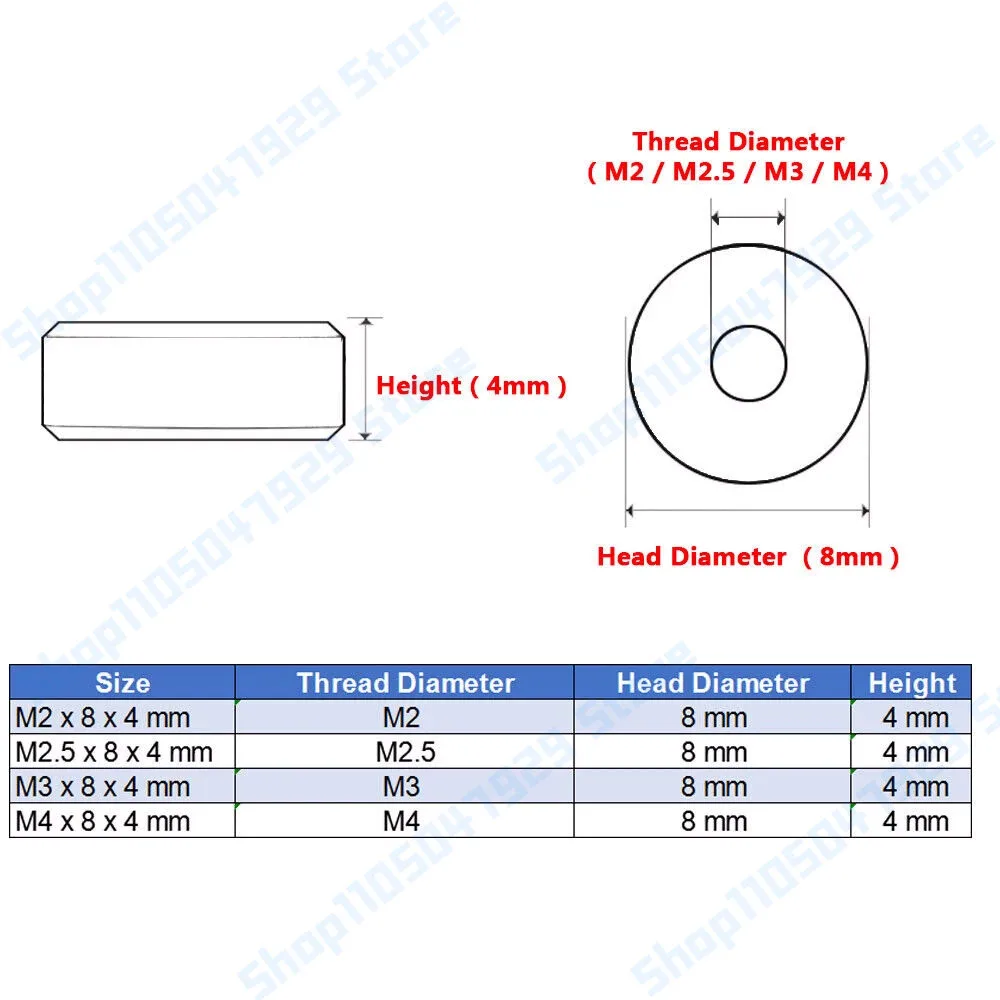Picture 3: Peijian 10/20/30/50/100pcs M2 M2.5 M3 M4 Carbon Steel Nickel Plated Round Knurled Thumb Thin Nuts Through Hole Nut