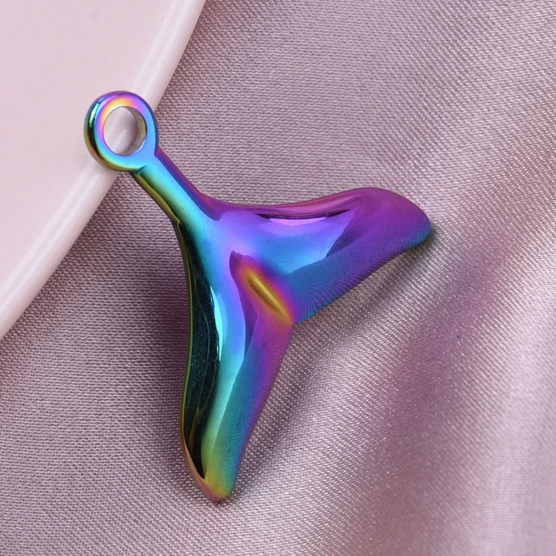 10Pcs/Lot Pretty Mermaid Tail Fashion Pendant Advanced Simplicity Stainless Steel Pendants New Jewelry Making Craft Ornaments