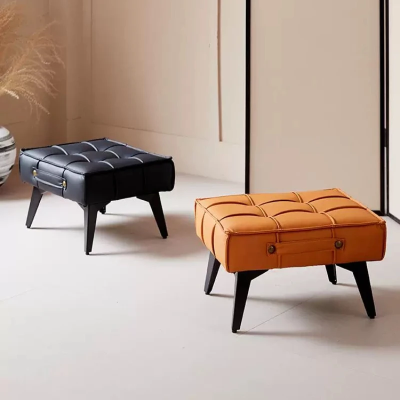 Individual Entrance Foot Stool Office Upholstered Comfy Foot Stool Elegant Minimlist Taburete Almacenamiento Balcony Furniture