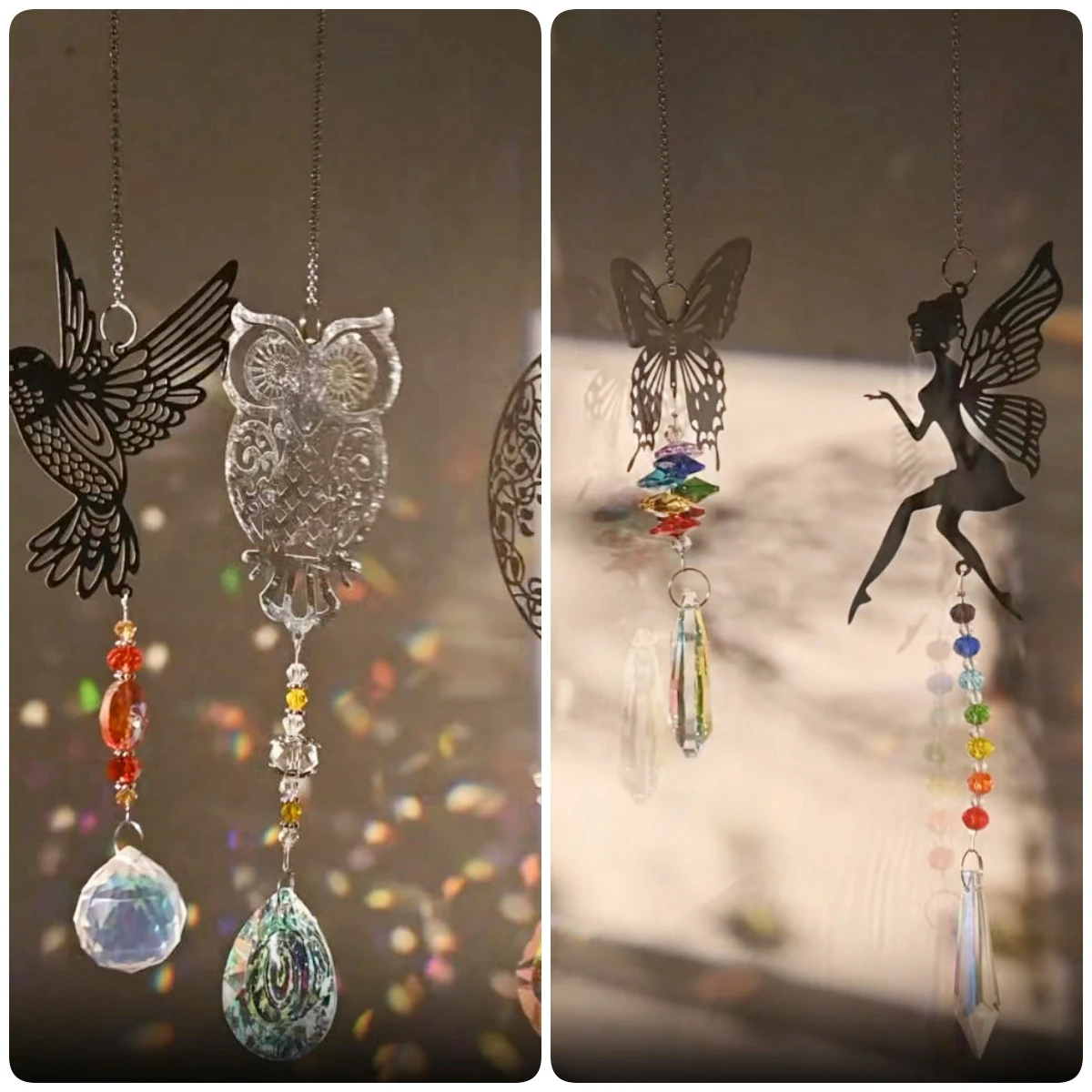 

Animal Metal Sheet Crystal SunCatcher Prisms Hanging Rainbow Chaser DIY Window Balcony Yard Home Garden Hanging Decorations 1Pc