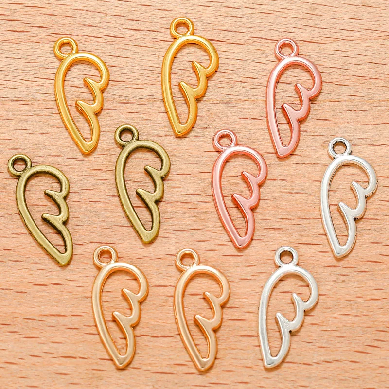 100pcs Charms 16x8mm Angel Wing Charms For Jewelry Making DIY Jewelry Findings Antique Silver Color Alloy Charms Pendant