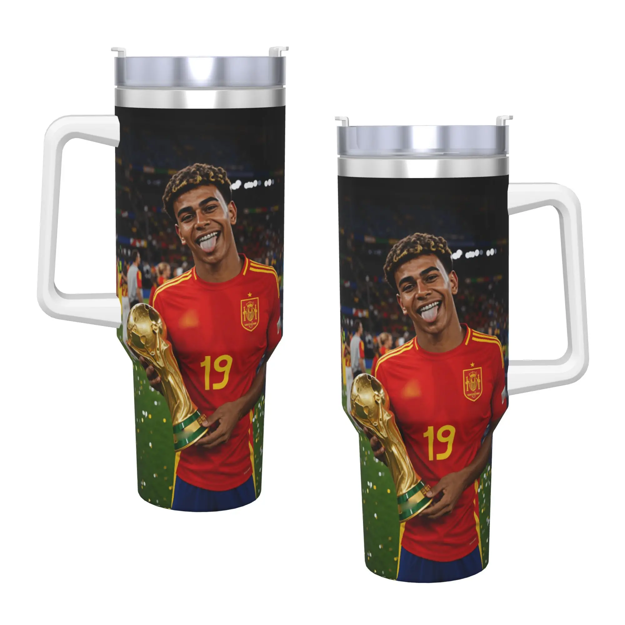 Stainless Steel Tumbler L-Lamine FootballStar y-Yamal Thermal Mug  Insulated Cold and Hot Car Mugs Beach Graphic Water Bottle