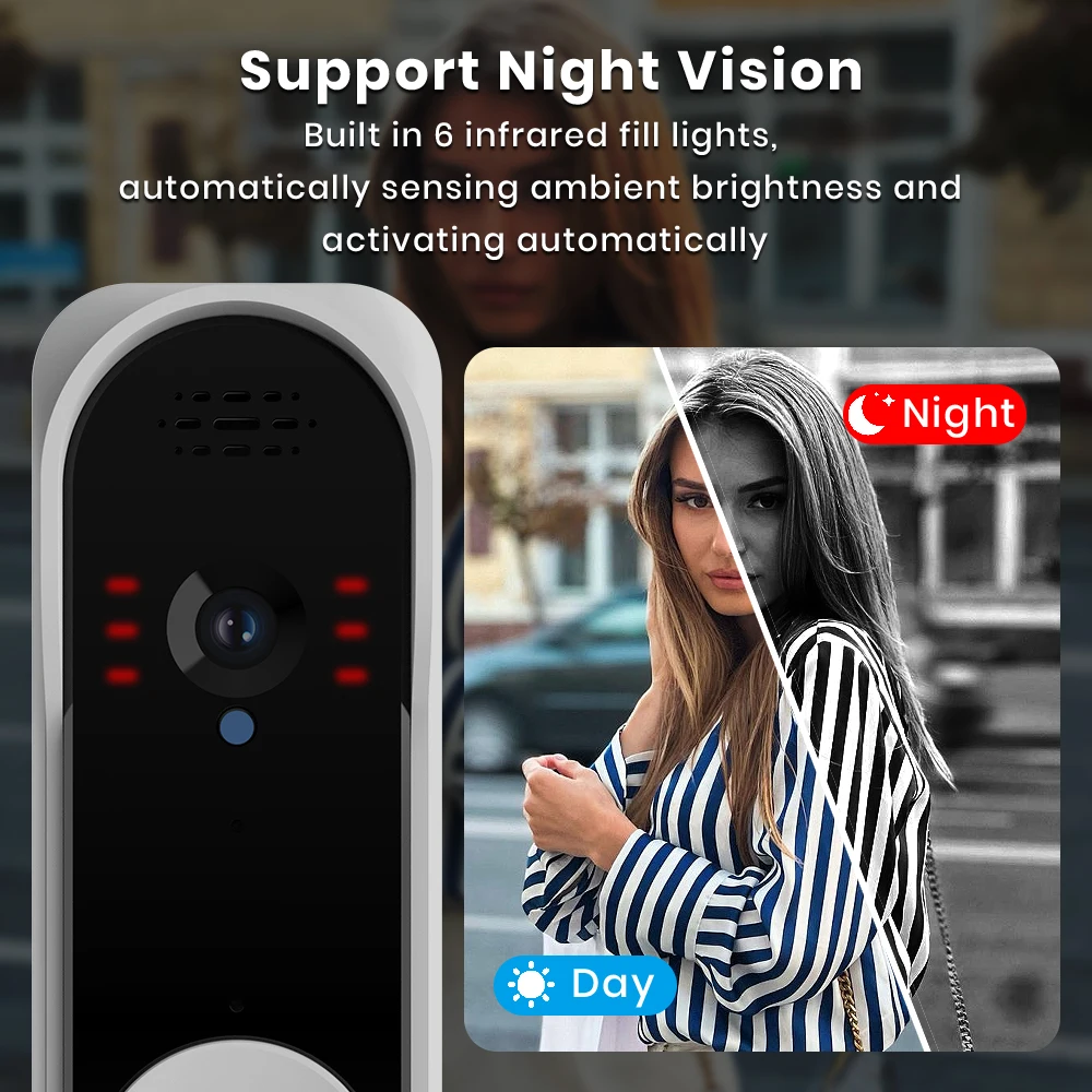 NT601A جرس الباب مع كاميرا حزمة لاسلكية جرس باب يتضمن شاشة عرض فيديو واي فاي HD في الهواء الطلق الهاتف جرس الباب كاميرا الأمن فيديو إنترفون IR