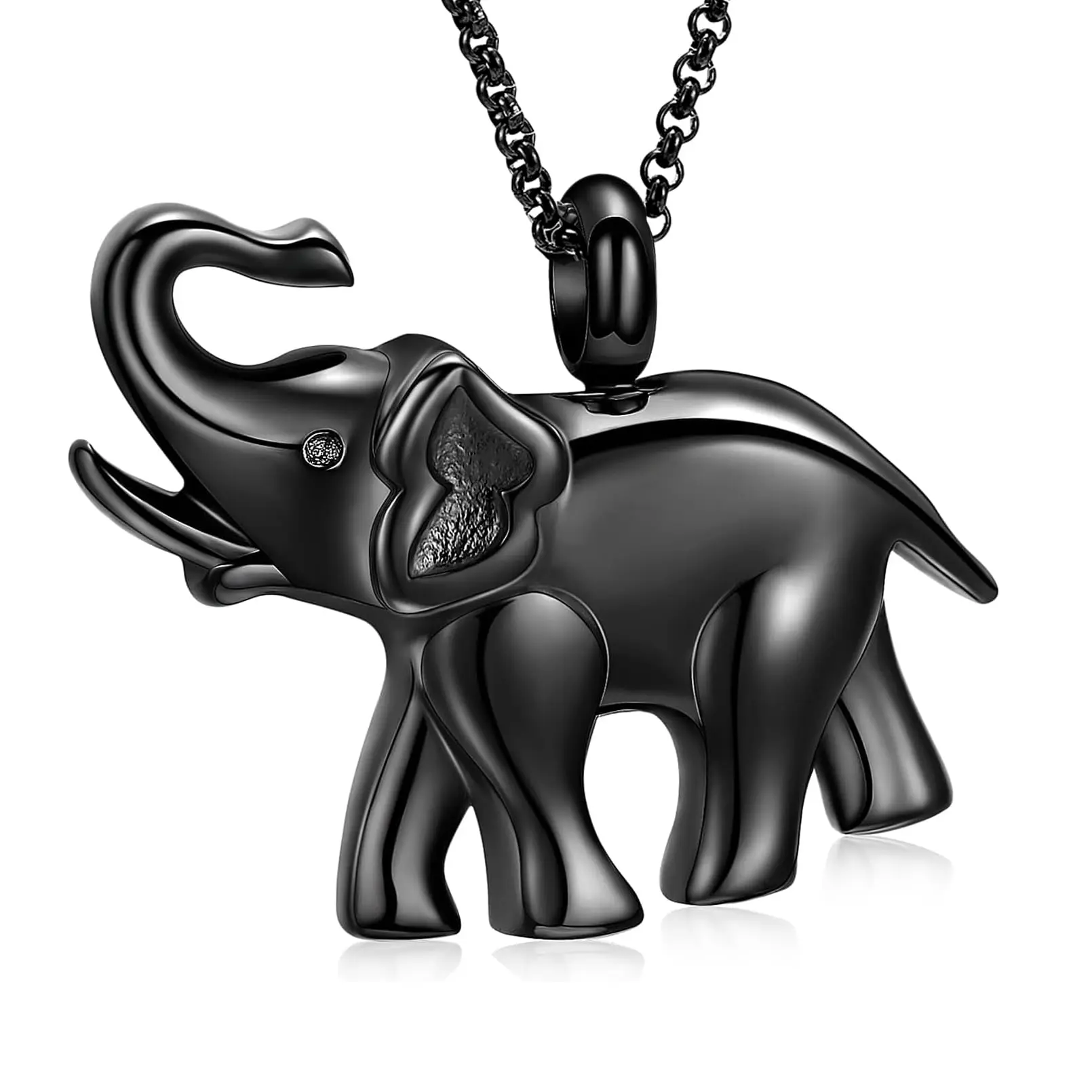 مجوهرات جنائزية لرماد الفيل شكل جرة قلادة الفولاذ المقاوم للصدأ تذكار رماد تذكاري قلادة قلادة للنساء الرجال