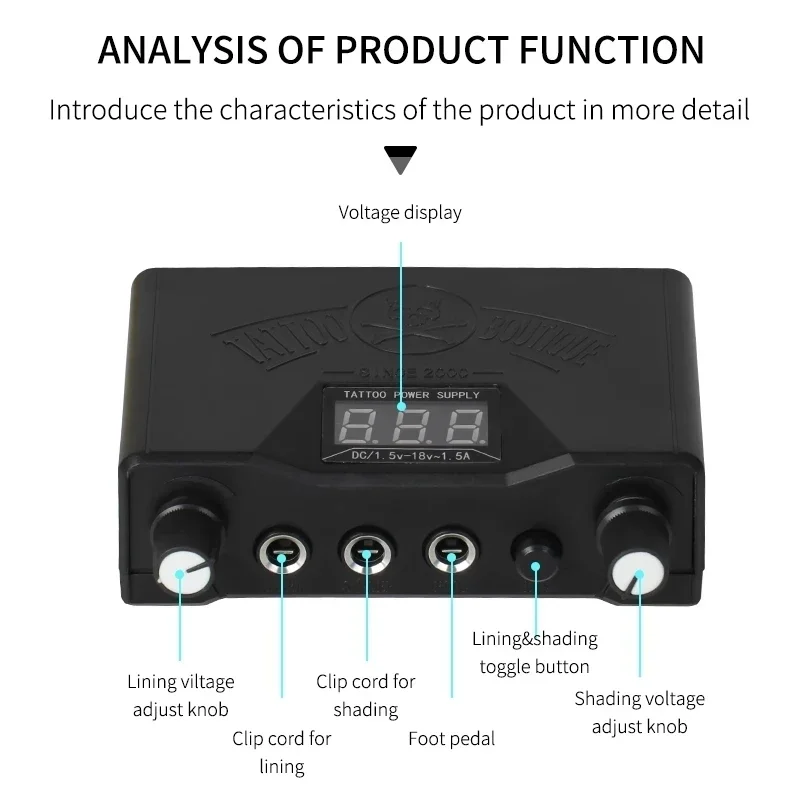 Professional Tattoo Power Supply Double Dual LED 3 Digital Display Tattoo Machine Power Supply For Liner Shader Rotary Machine