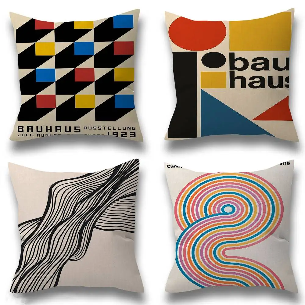 

Bauhaus Exhibition Geometric Personalized Pillow Dust Cover Bedroom Kids Party Decoration Pillowcase Birthday Children Gift