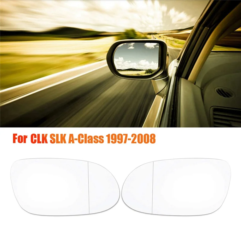 1Pair Side Wing Rearview Mirror Heated Lens Glass 2088100121 2088100421 for Mercedes-Benz CLK SLK A-Class