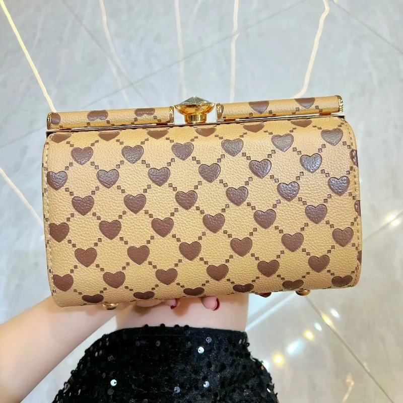 

Женская сумка-клатч из искусственной кожи с простым узором в форме сердца, модная свадебная сумочка-клатч, сумка на цепочке через плечо, Bolso Mujer