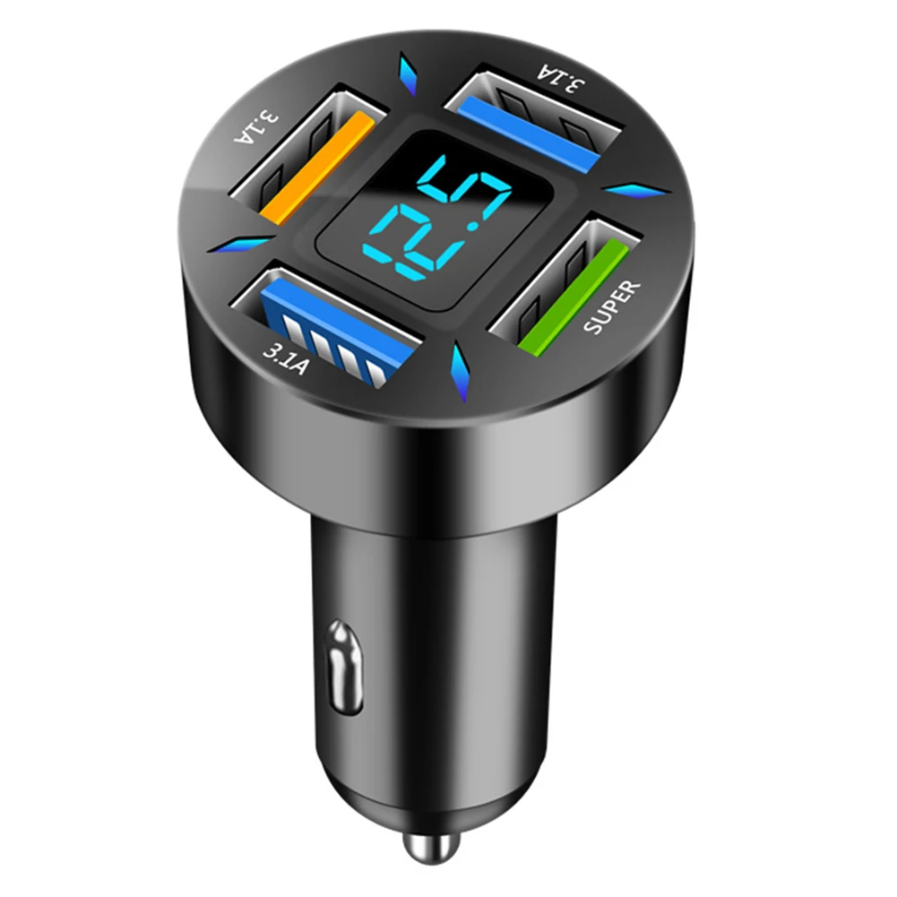 66w 4 Ports Usb Car Charger Fast  Pd Quick Charge 3.0 Usb For Baseus Official Store Store Cigarette Lighter Charger Golf 7.5