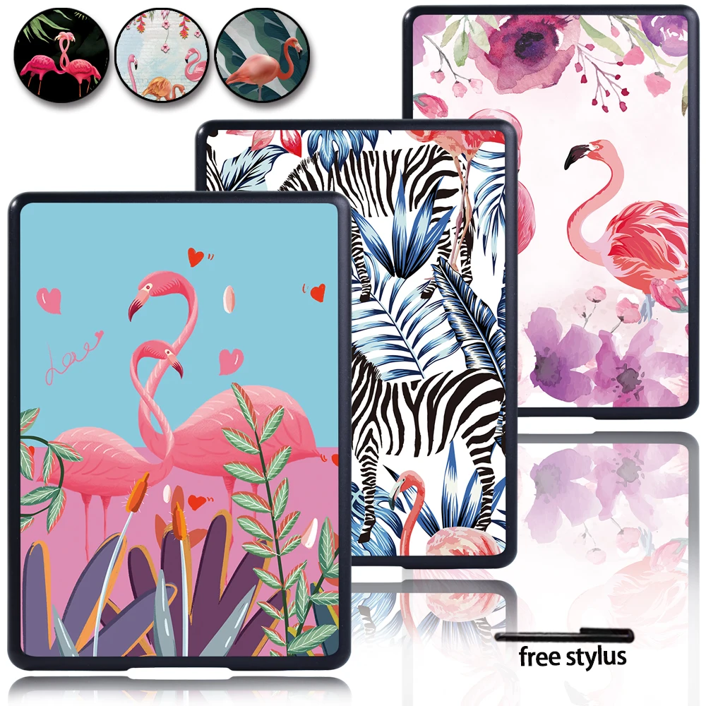 Shockproof Plastic Tablet Protective Case for Amazon Kindle 10th Gen 2019/8th Gen 2016 with Various Flamingo Patterns and Colors