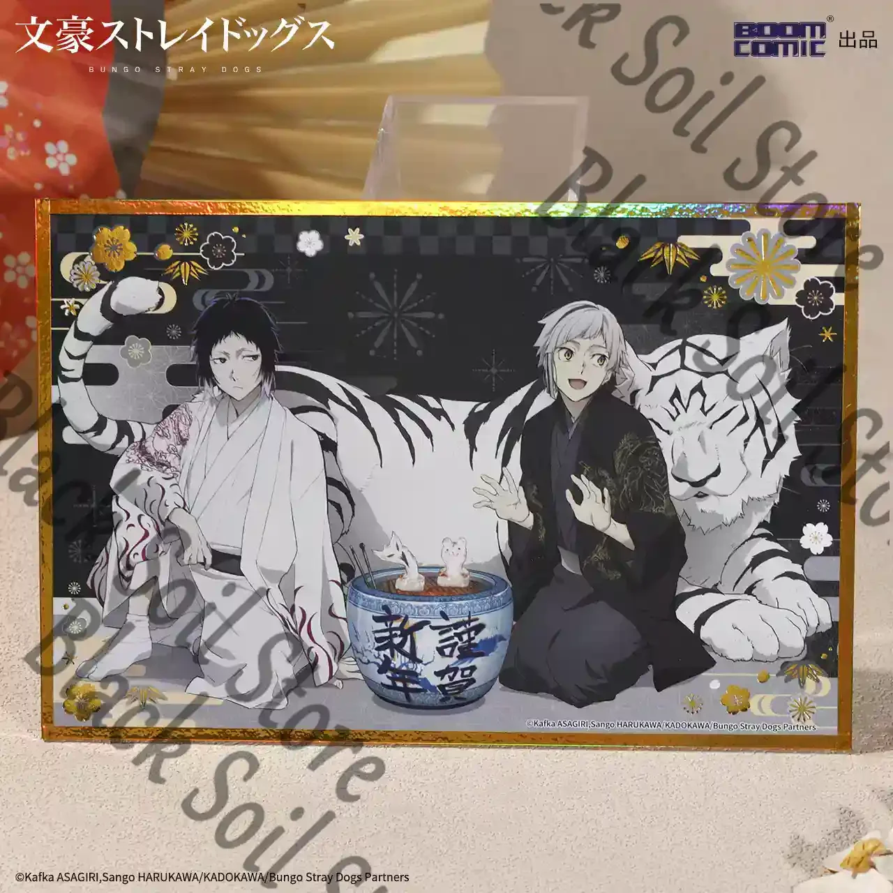 Anime Bungo Stray Dogs Dazai Osamu Nakahara Chuya Nikolai Gogol‌ Cosplay Cartoon Genuine Badge Signboard Color Paper Collection view 5