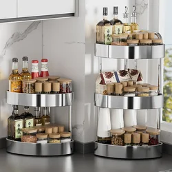 Kitchen Shelves Stainless Steel Kitchen Countertop Corner Storage Organizer Multi-layer Spice Triangular Storage Rack