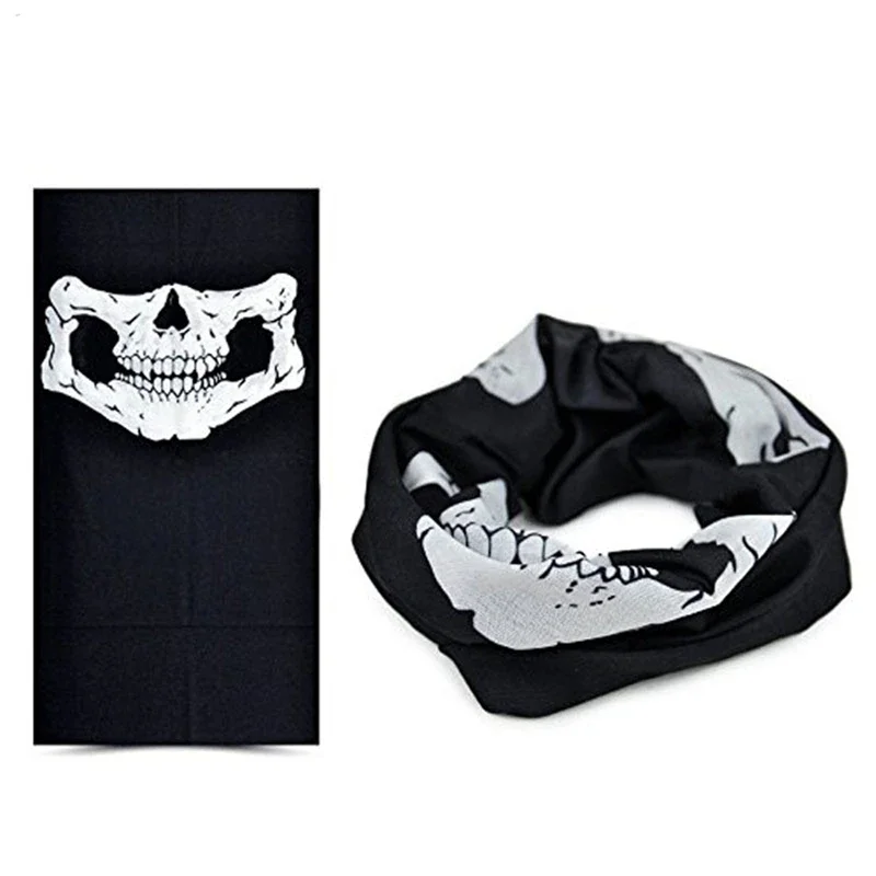 Men Scarf Halloween Ride Bandana Women Headscarf Ski Skull Half Face Mask Ghost Scarf Neck Hiking Scarves Masks view 6