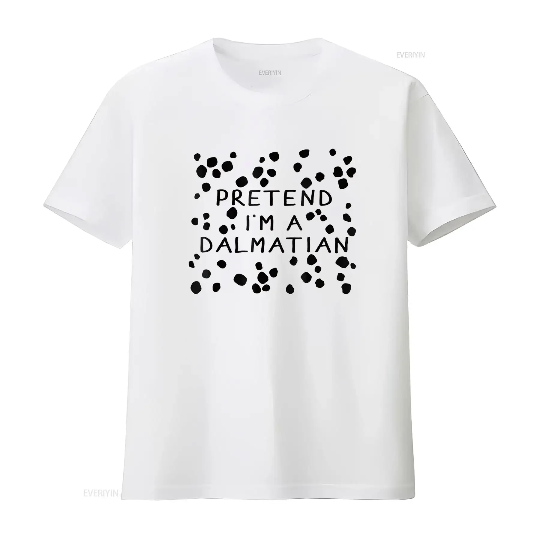 Womens Funny pretend I m a dalmatian dog halloween costume T Shirt Black vintage Washed Versatile graphic Breathable