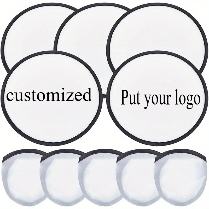 

20 шт., индивидуальные продукты, вееры с сумками, 9,8-дюймовый круглый складной веер из ткани с черными краями для подарка свадебному гостя