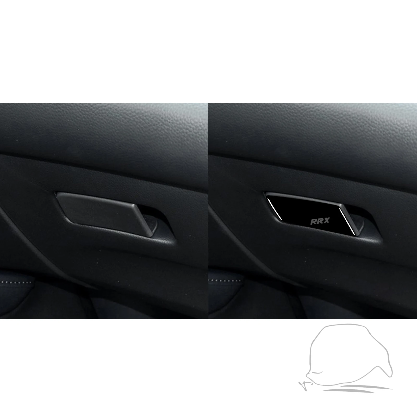 For Honda Accord 2018 2019 2020 2021 Accessories Car Interior Glossy Black Plastic Glovebox Handle Trim Sticker Decoration