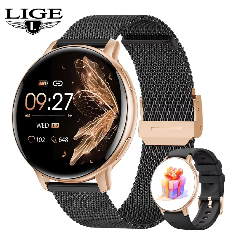 

LIGE Smart Watch Women Bluetooth Call Custom Dials Steel Watches Men Waterproof Sports Fitness Smartwatch Ladies For Android IOS