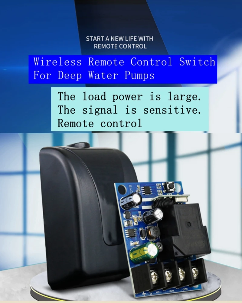 

High Power DC 12V 24V 36V 48V Wide Voltage 30A 1CH RF Wireless Remote Control Switch System Receiver + Remote Transmitter