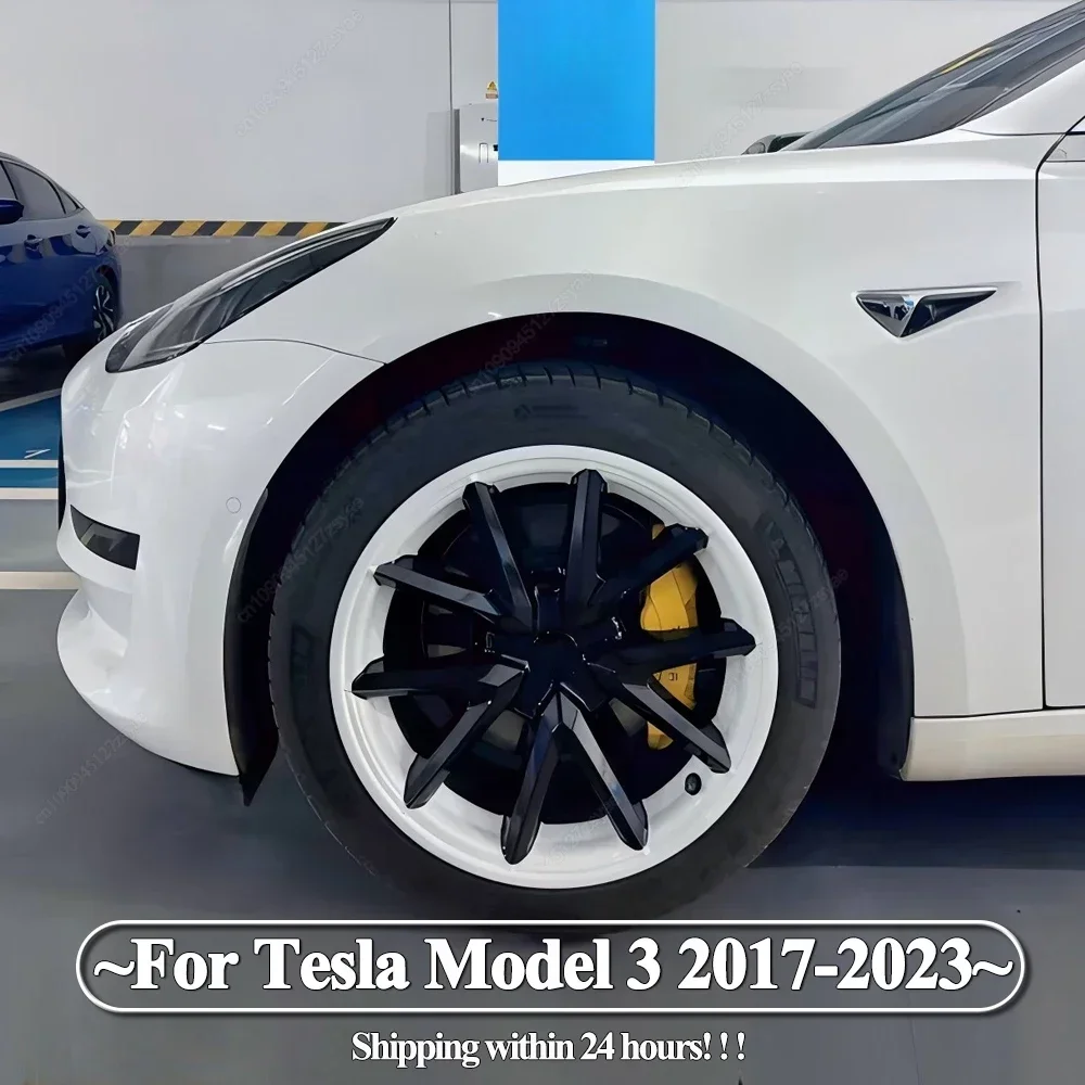 

4PCS 18 Inch Wheel Caps For Tesla Model 3 2017-2023 Hub Cap Performance Replacement Full Rim Cover Hubcap Decorative Accessories