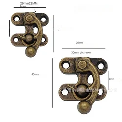 2Pcs Lock Catch Box Lock Buckle with Ring Lock Horns Buckle with Plug Wooden Box Gift Box Packaging Buckle Lock Retro Buckle