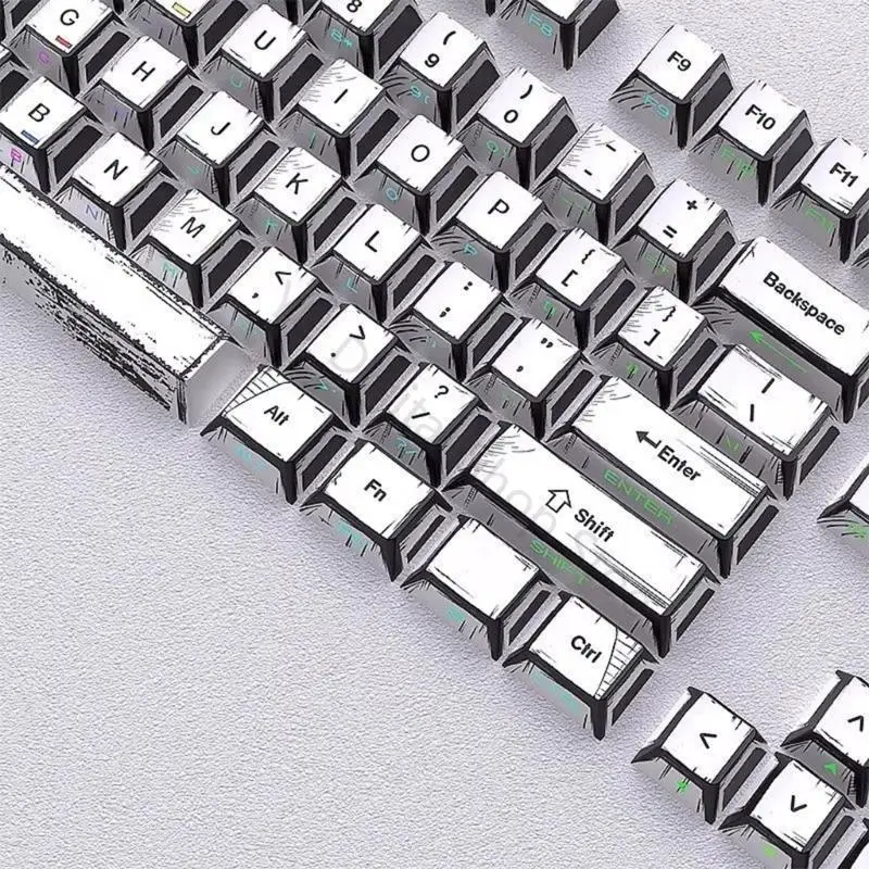 96BA Tastatur-Upgrades Tastenkappen 131 Tasten PBT Originalhöhe für mechanische Gaming-Tastatur – Detail 5
