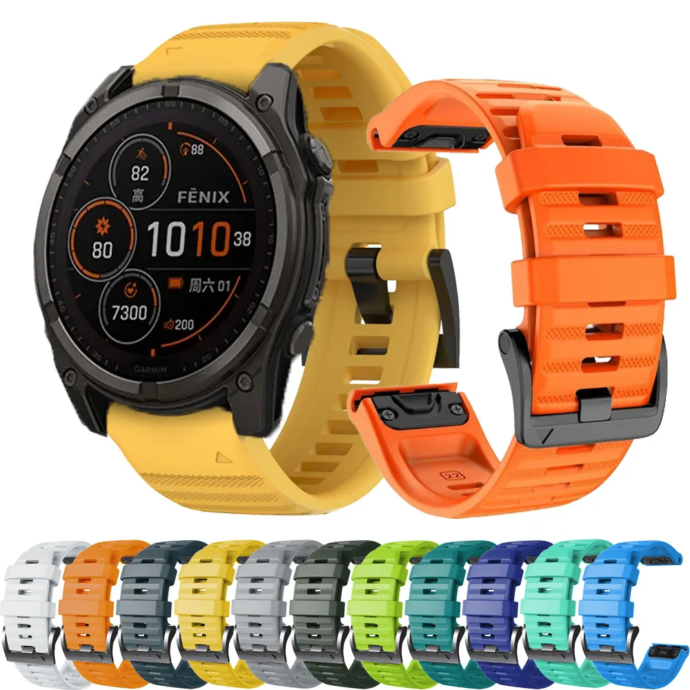 QuickFit Silicone Watch Strap For Garmin Fenix 8 E 7X 7 6 6X 5 5X Plus 22mm 26mm  Epix Pro Gen 2 47 51mm/965 Wrist Band Bracelet