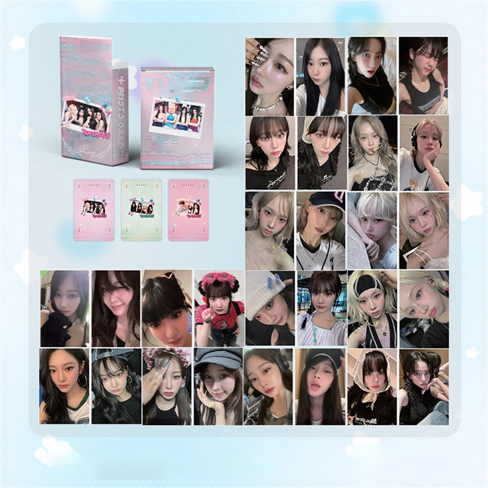

Kpop Idols зимняя Karina Лазерная карточка в коробке 50 шт./Комплект Высокое качество HD фото двусторонняя печать в Корейском стиле Ломо карточка Поклонники подарок