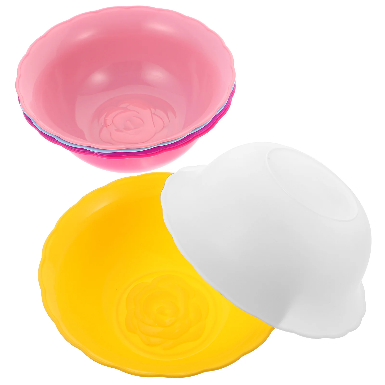 

6Pcs Wash Basin Plastic Round Basin for Face Cleansing Clothes Washing Vegetable Bath Kitchen Home Salon Spa Use