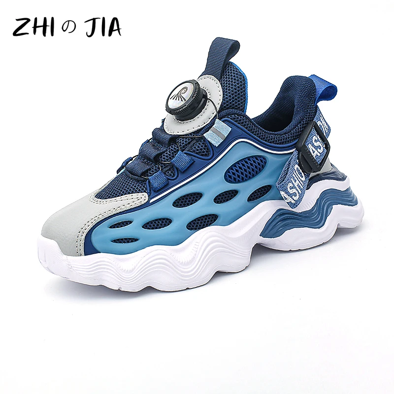 New Mesh Rotating Buckle Outdoor Sneaker Casual Basketball Shoes Boys and Girls Lightweight and Breathable Running Footwear