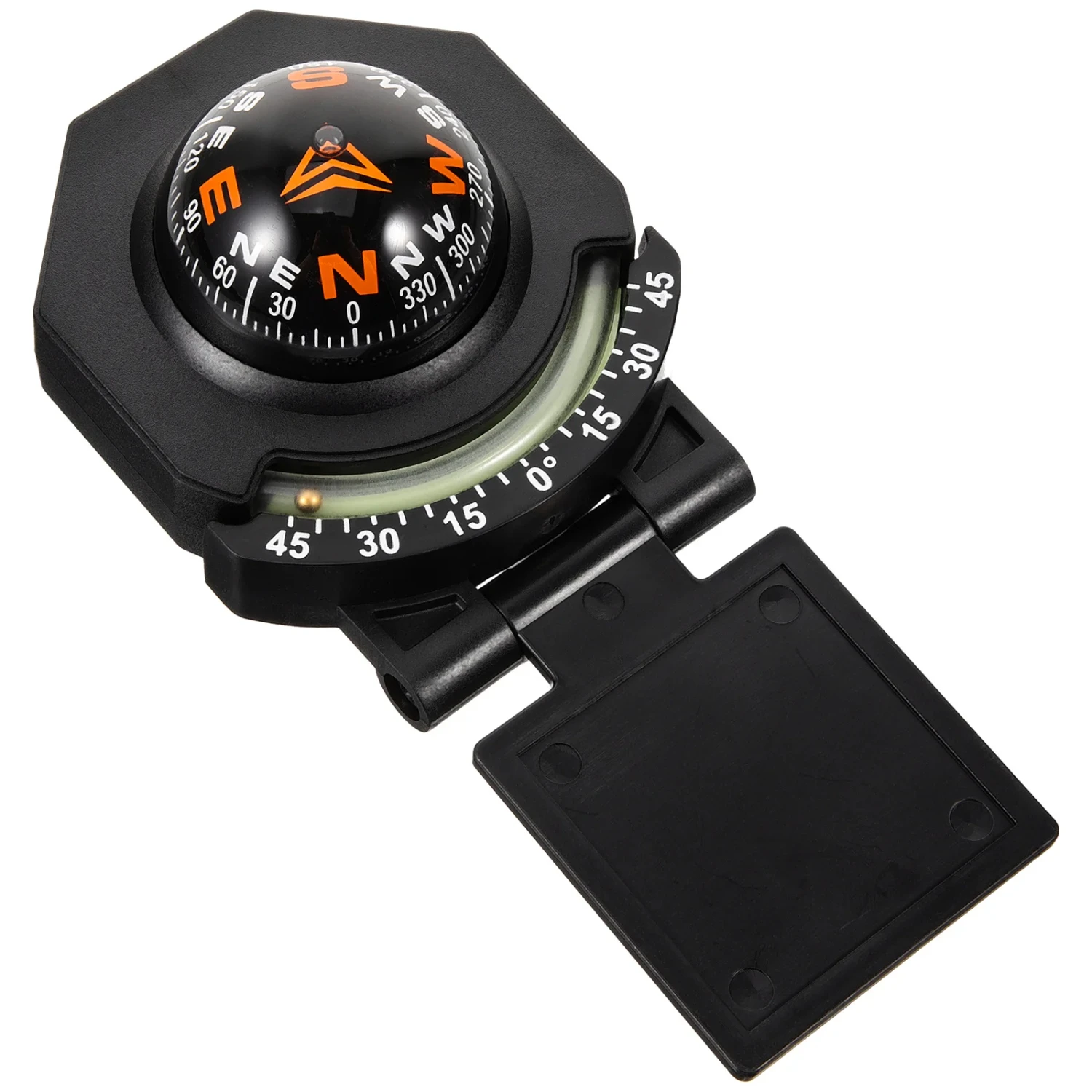 Enhanced Black Compact Versatile Compass for SUVs, Trucks, and Motorcycles Ensures Ultimate Safety on Any Adventurous Road Trip