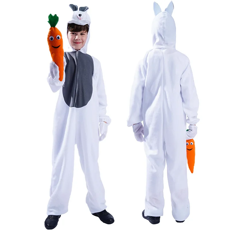 

Children's White Rabbit Costume For Halloween Cosplay Performance Costume Party Stage Show And Party Wear