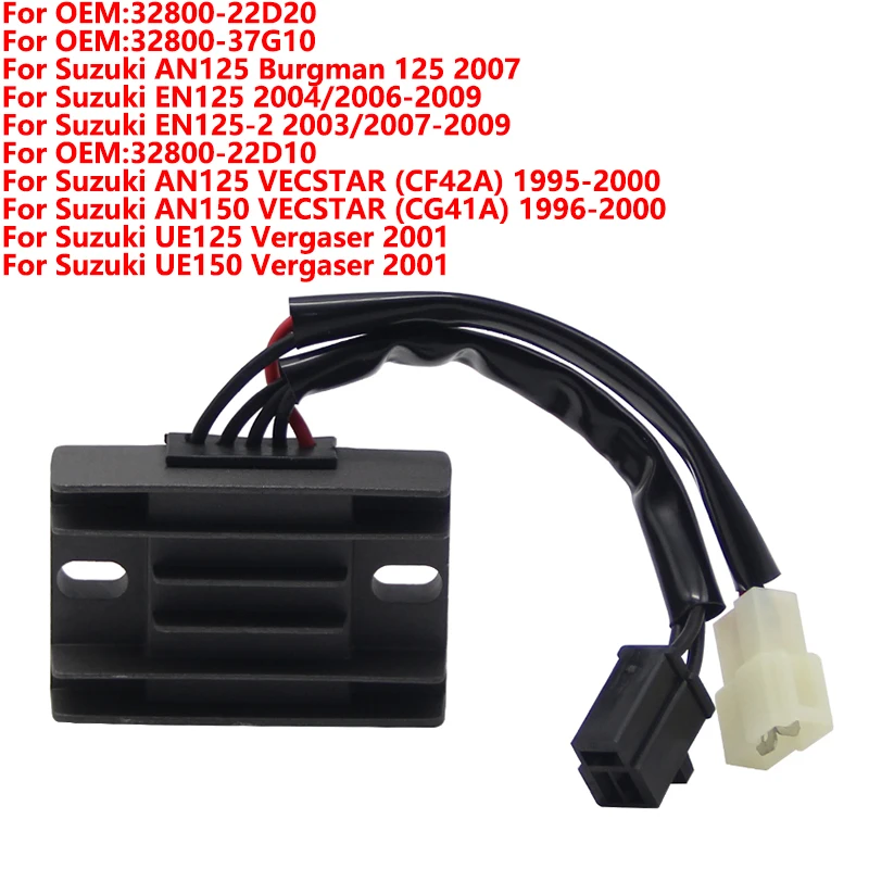 

Motorcycle Voltage Regulator Rectifier For Suzuki AN125 CF42A CG41A EN125-2 UE125 UE150 32800-22D20 32800-37G10 32800-22D10 Moto