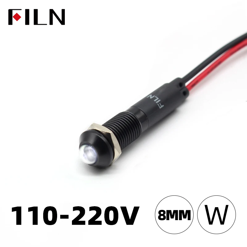 FILM 8 mm LED-Licht, Panelmontage, erhöhter Kopf, LED-Lichtpanel, schwarzes Metallgehäuse, Mini 12 V, 24 V, 110 V, 220 V, mit 20 cm Kabel – Detail 21