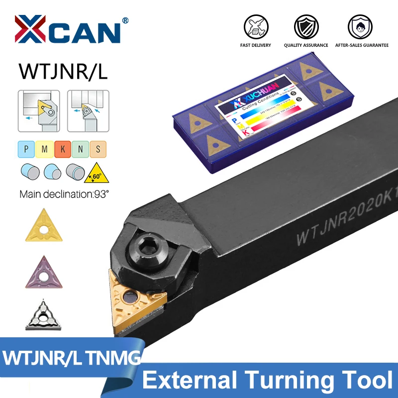 

Держатель для токарного инструмента XCAN WTJNR/L WTJNR1616H16 WTJNR2020K16 WTJNL2525M16, 10 шт., твердосплавная вставка TNMG, ЧПУ, внешний токарный инструмент